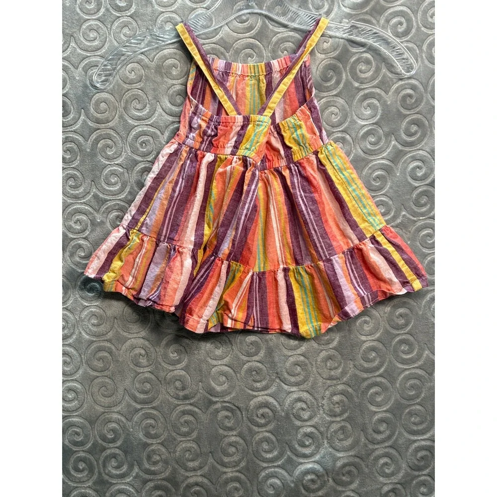 Carters‎ 12M Colorful Striped Dress Tiered Sleeveless Baby Girl Toddler Summer